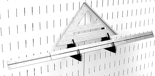 Miniatura 4 de Wall Control Juego de soportes de metal ranurado para tablero de clavijas y tablero de herramientas ranurado, color negro (paquete de 2)