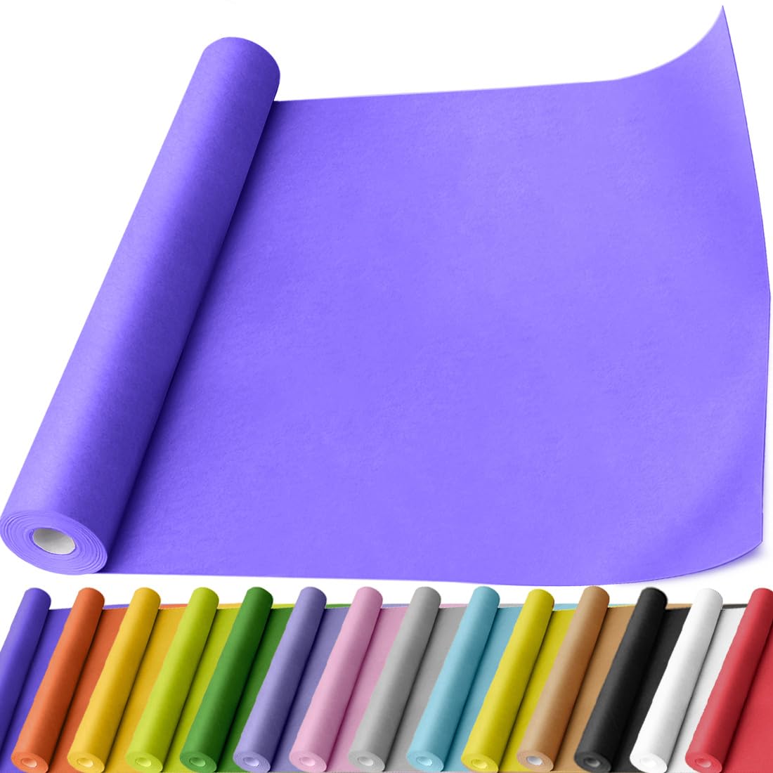PerkHomy Purple Kraft Paper Roll 17.5" x 760" (63') for Gift Wrapping Bouquet Flower Art Painting Craft Writing Packaging Shipping 80GSM 55LB (Purple, 17.5" x 63')