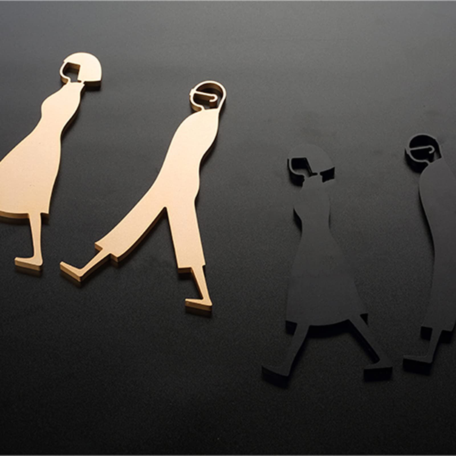 Badezimmer-Türschild/Plakat, minimalistische Aluminium-Türschilder, Umkleidekabinen-Hinweisschilder, for Geschäftsbüro und Restaurant,Toilettenbeschilderung(Black)