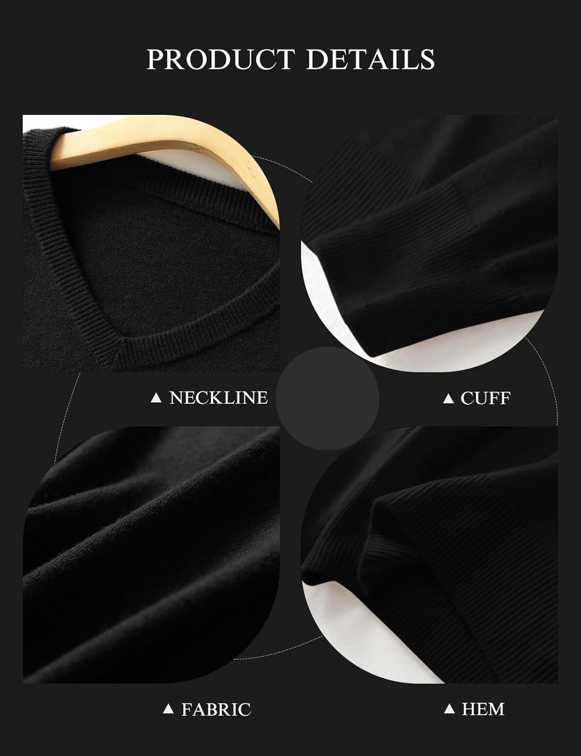 Women's Merino Wool Blend Sweater Fall Winter V Neck Long Sleeve First-Line Ready to Wear Seamless Knit Sweater - Image 4