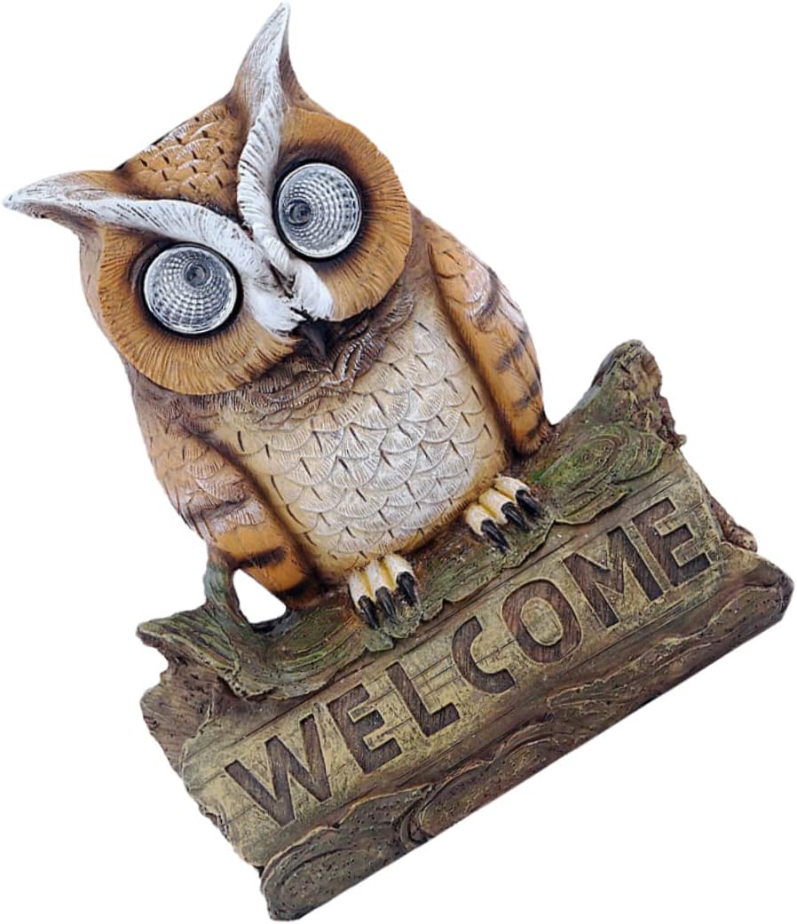 1pc Owl Solar Light Garden Ornament Decorative Sculpture for Outdoor Patio and Courtyard Decor Weather-Resistant Design Housewarming