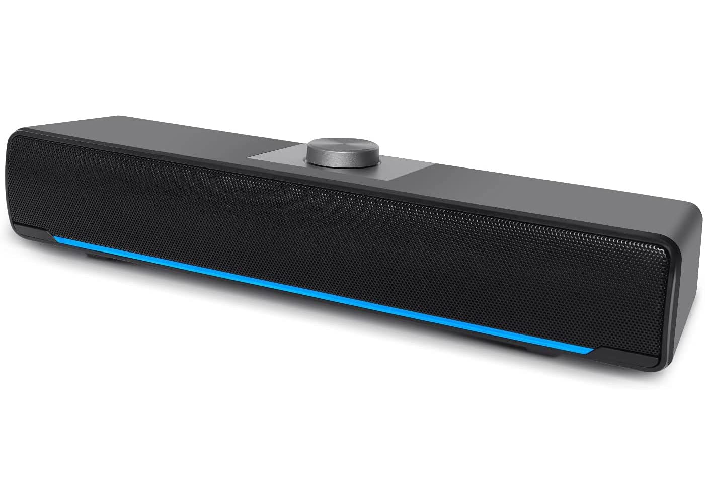 Computer Speakers, TLAXCA 2.0 Stereo USB Powered Sound Bar Speakers with Blue LED Light and 3.5 mm Aux Connection for Computer Desktop Laptop PC Monitor Mobile Phone