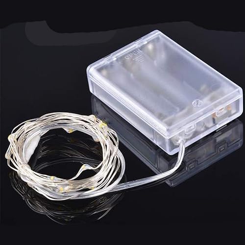 Miniatura 10 de ANJAYLIA Paquete de 4 luces de hadas de 33 pies, 100 luces LED, funciona con pilas, mini luces estrelladas parpadeantes para bodas, fiestas,