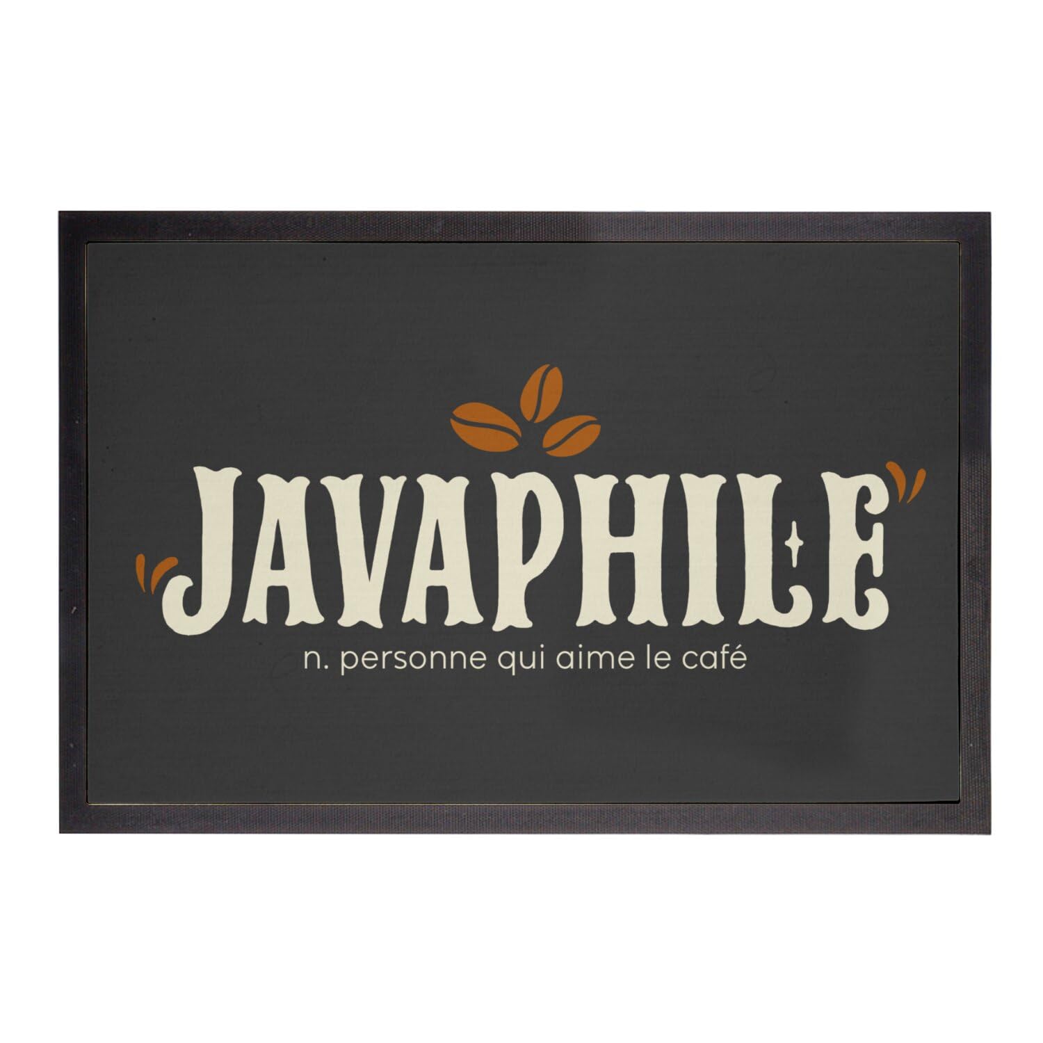 Paillasson noir Javaphile anti-poussière café robusta