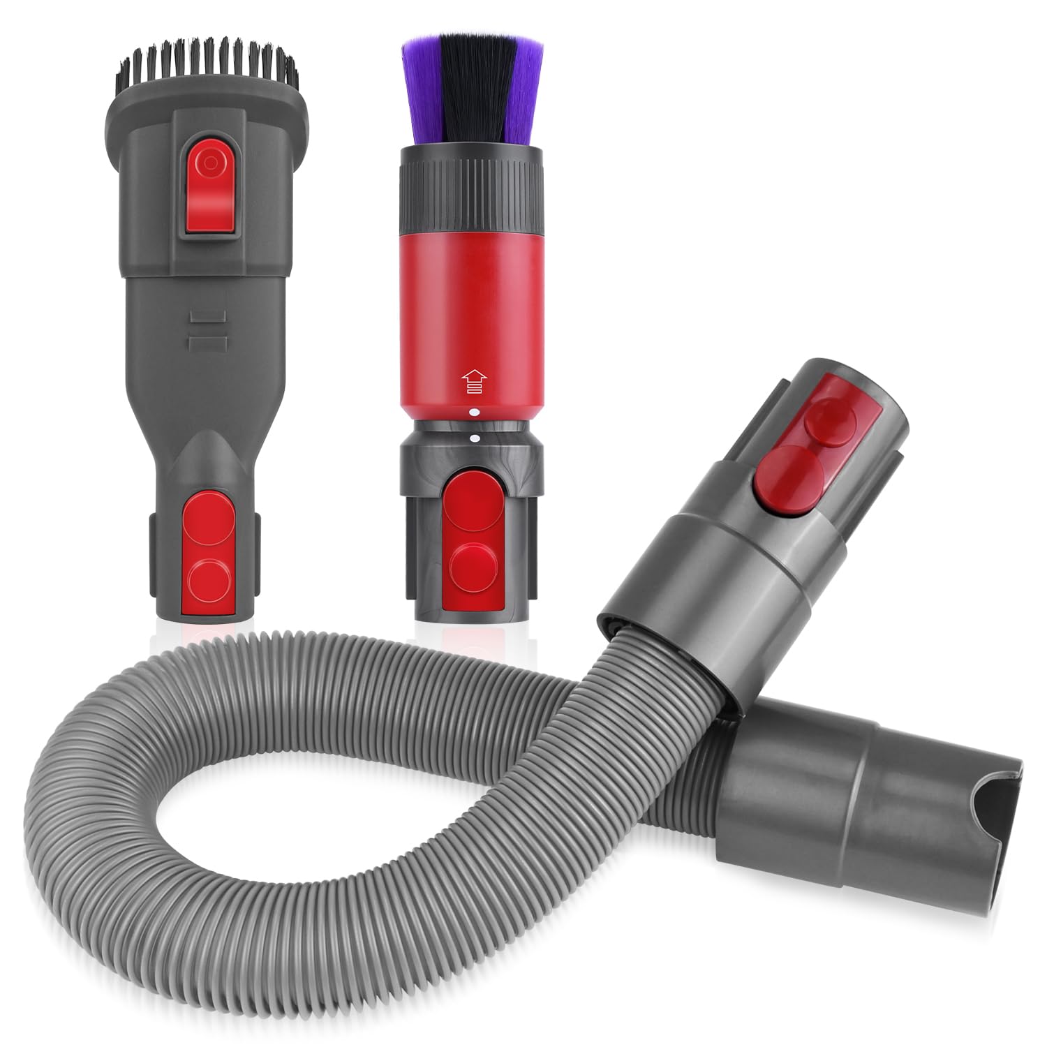 Prolunga per Tubo Flessibile + Spazzola per Polvere Antigraffio + Spazzola Combinata Accessori per Aspirapolvere Dyson V7 V8 V10 V11 V15, Raccordo di ricambio per aspirapolvere Dyson
