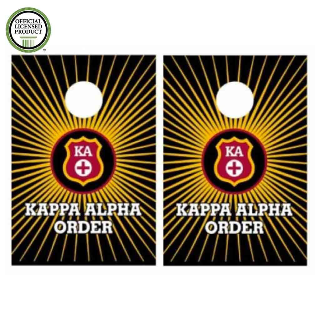 VictoryStore Cornhole Games - Kappa Alpha Order Cornhole Bag Toss Game - Starburst and Shield - 8 Bags Included