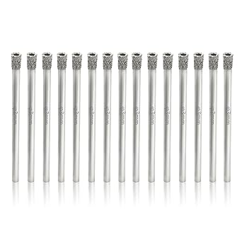 1/8" / 3mm Diamond Hole Saw, Glass Tile Hole Saw -15 Pieces