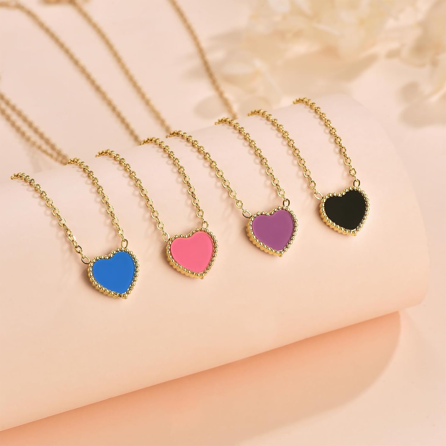 Initial Necklace for Women | 18K Gold Silver Plated A-Z Initial Necklaces | Dainty Cute Trendy Love Heart Pendant | Tiny letter necklace - Image 2