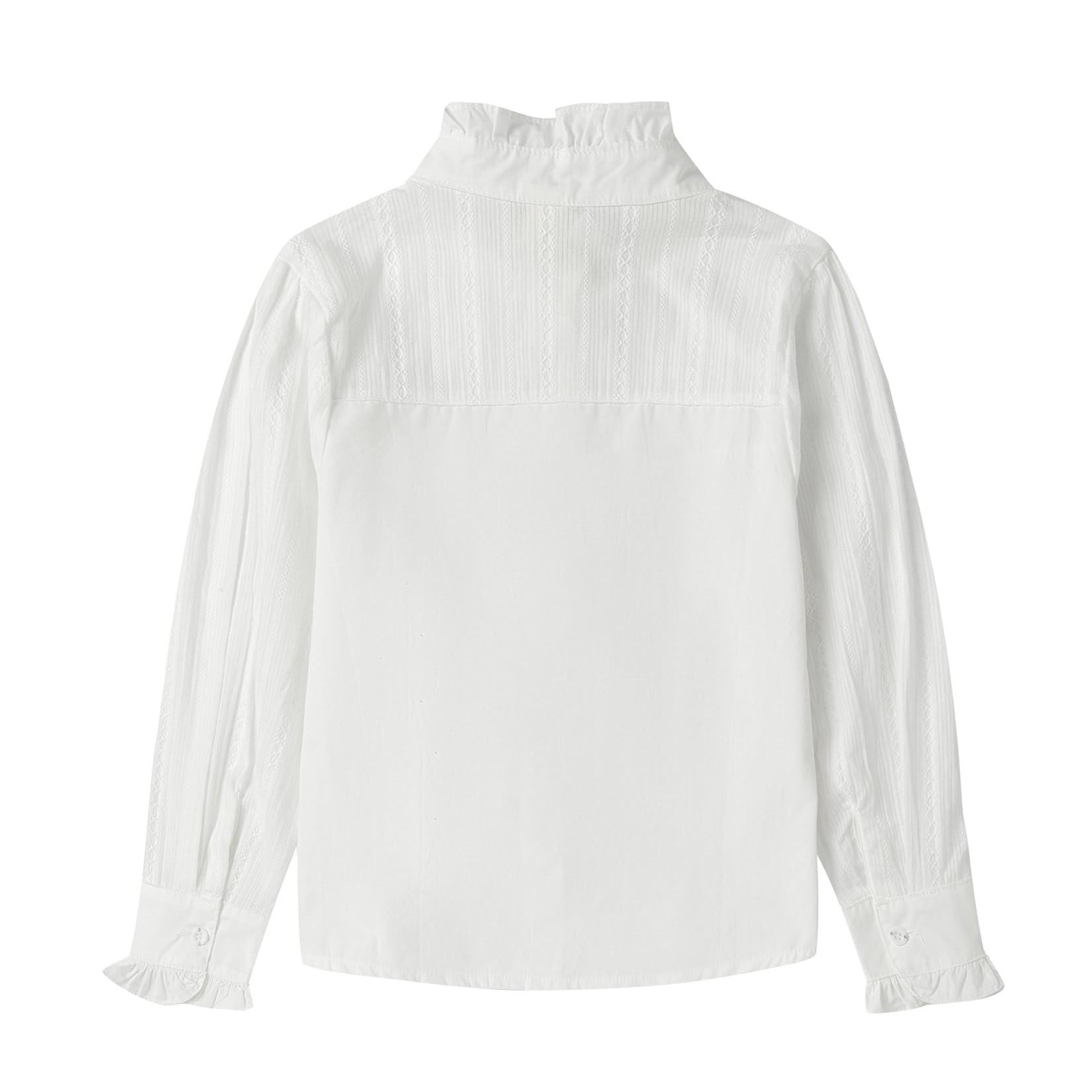 Mud Kingdom Camicia da ragazza con colletto a volant camicetta a maniche lunghe stile vittoriano vintage top in cotone bianco
