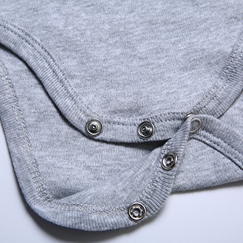 ROMPERINBOX Unisex Solid Heather Baby Bodysuit 0-24 Months (18-24 months, grey) - Thumbnail 4