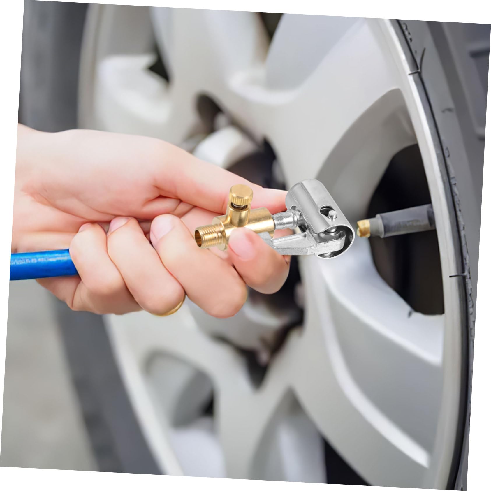 SOESFOUFU Essential Car Pump Accessories 2 Pcs Tire Air Chuck Adapter for Inflation Quick Connect Locking Nozzle for Auto Bike Motorcycle Tires