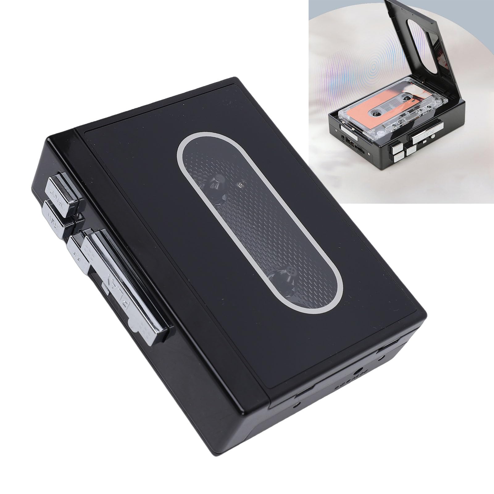 Generic Lettore di Cassette Dispositivo retrò Portatile per la Conversione MP3 Ideale per Uso Domestico Ed Esterno ABS
