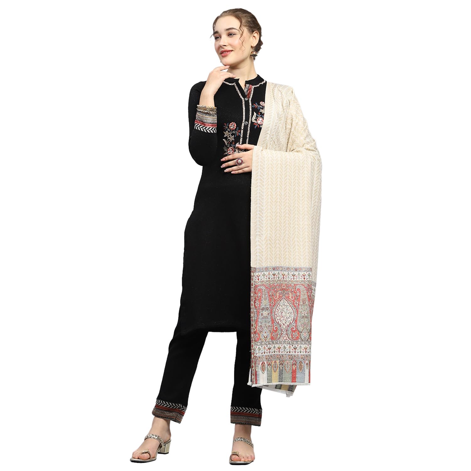 monte carlo Winter Womens Self Design Shawls - 224SHW7016-picture-26