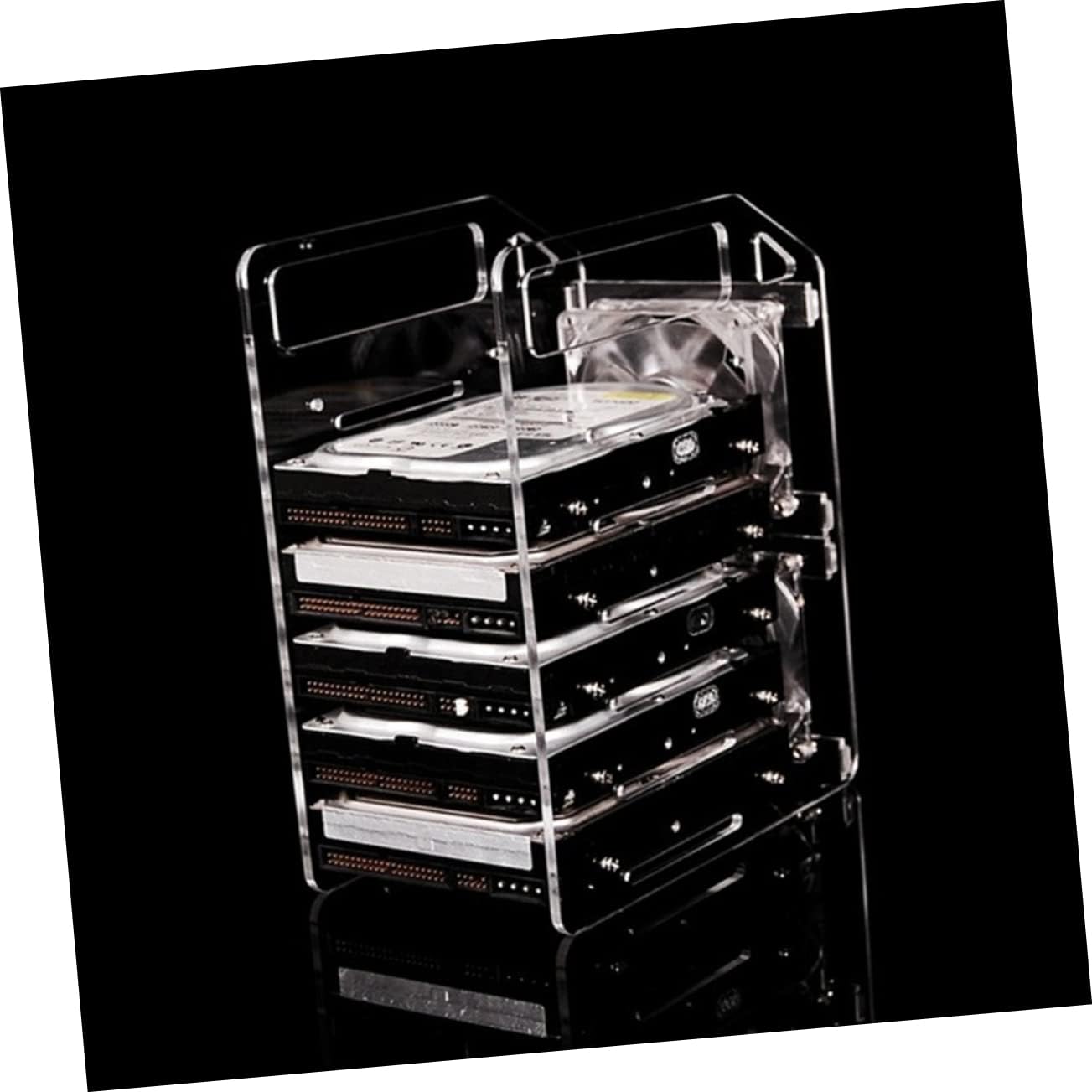 Uonlytech DIY Transparent Hard Drive Bracket Rack Stackable Hard Disk Mounting Kit with Hollow Design for Efficient Heat Dissipation and Long Term Use