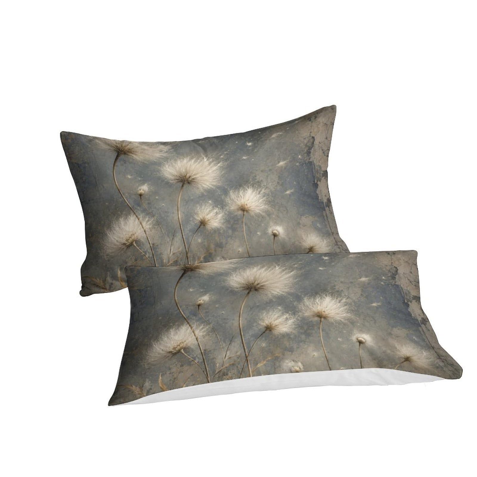 Semi tarassaco neutri Copripiumino Set 3 Pezzi 3D, Fiori da giardino | Botanico pastel Motivo, Pianta naturale Motivo, Biancheria da Letto, Letto, Set 3 Pezzi, Camera Ospiti, 200x200cm.