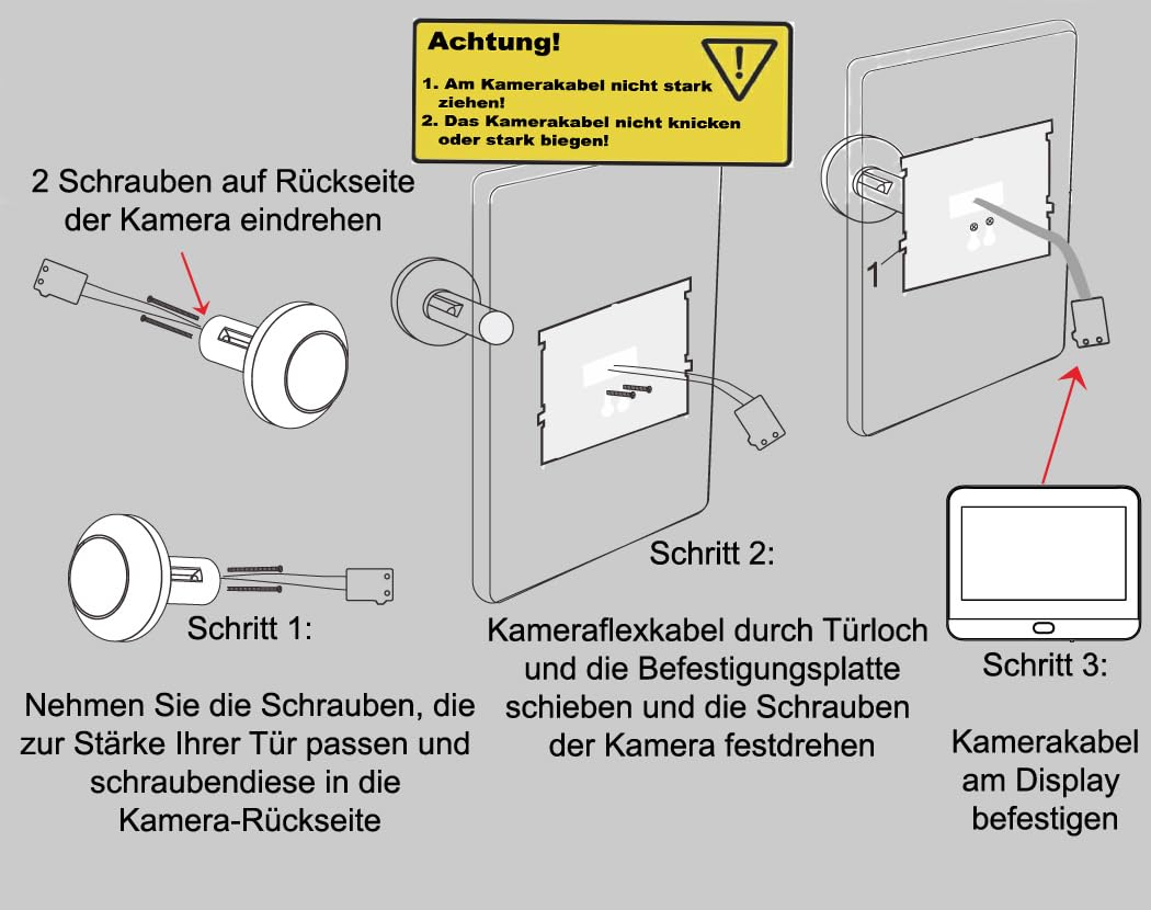 TKSTAR Türspion Überwachungs-Kamera Funk WLAN WiFi Handyübertragung mit APP Handy Aufzeichnung + Bewegungsmelder Nachtsicht mit 5000mAh Akku + 4.3" Display Monitor