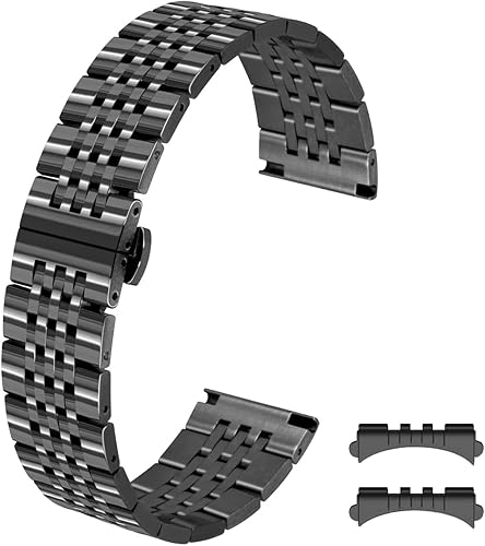 Kai Tian Elegante 0.709 in 0.787 in 0.866 in Plata Negro Oro Rosa Dos Tonos Curvos Extremos Más Extremos Rectos Correa De Reloj De Acero Inoxidable