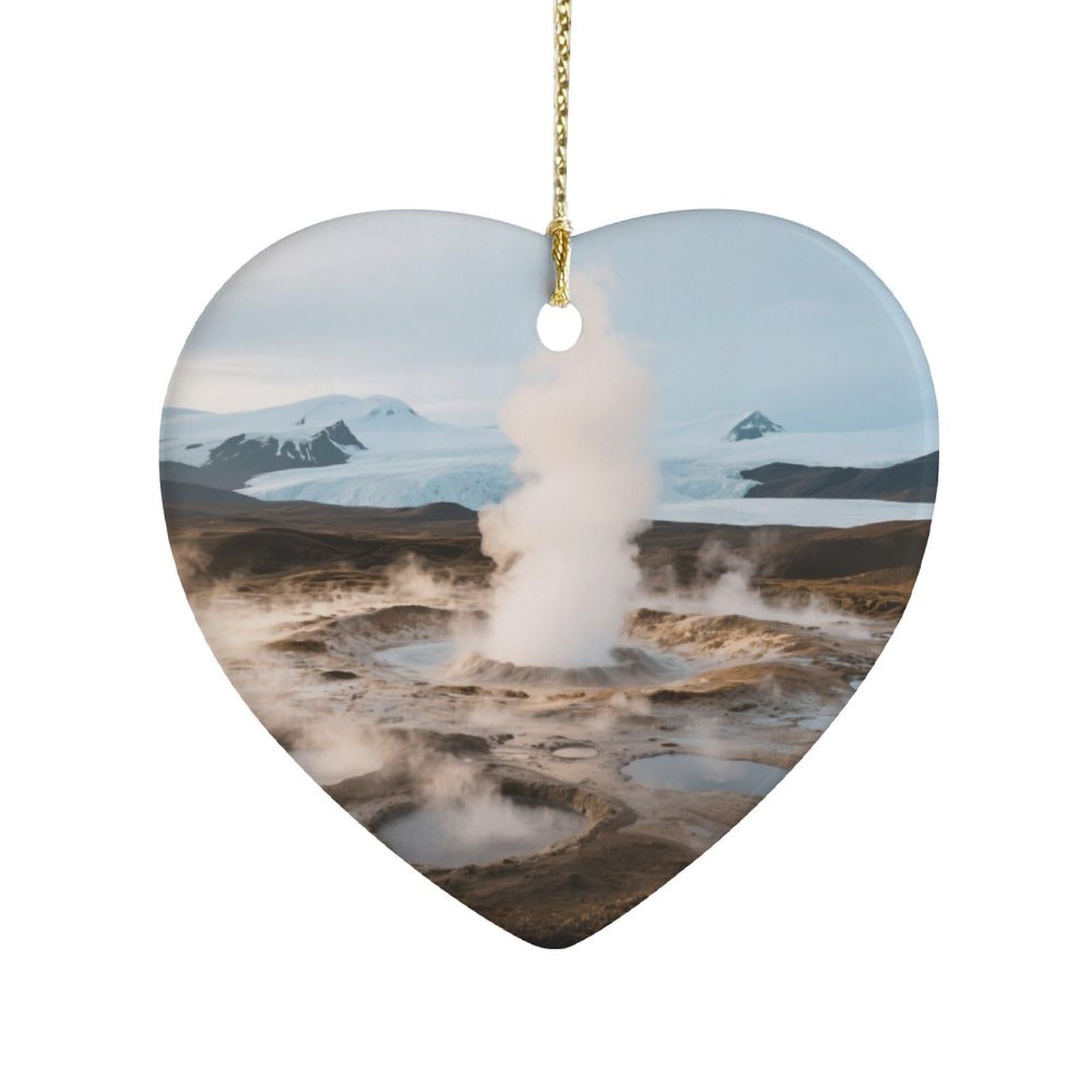 Fekiloot Style Geyser Eruption Ceramic Ornament Home Decor Keepsake