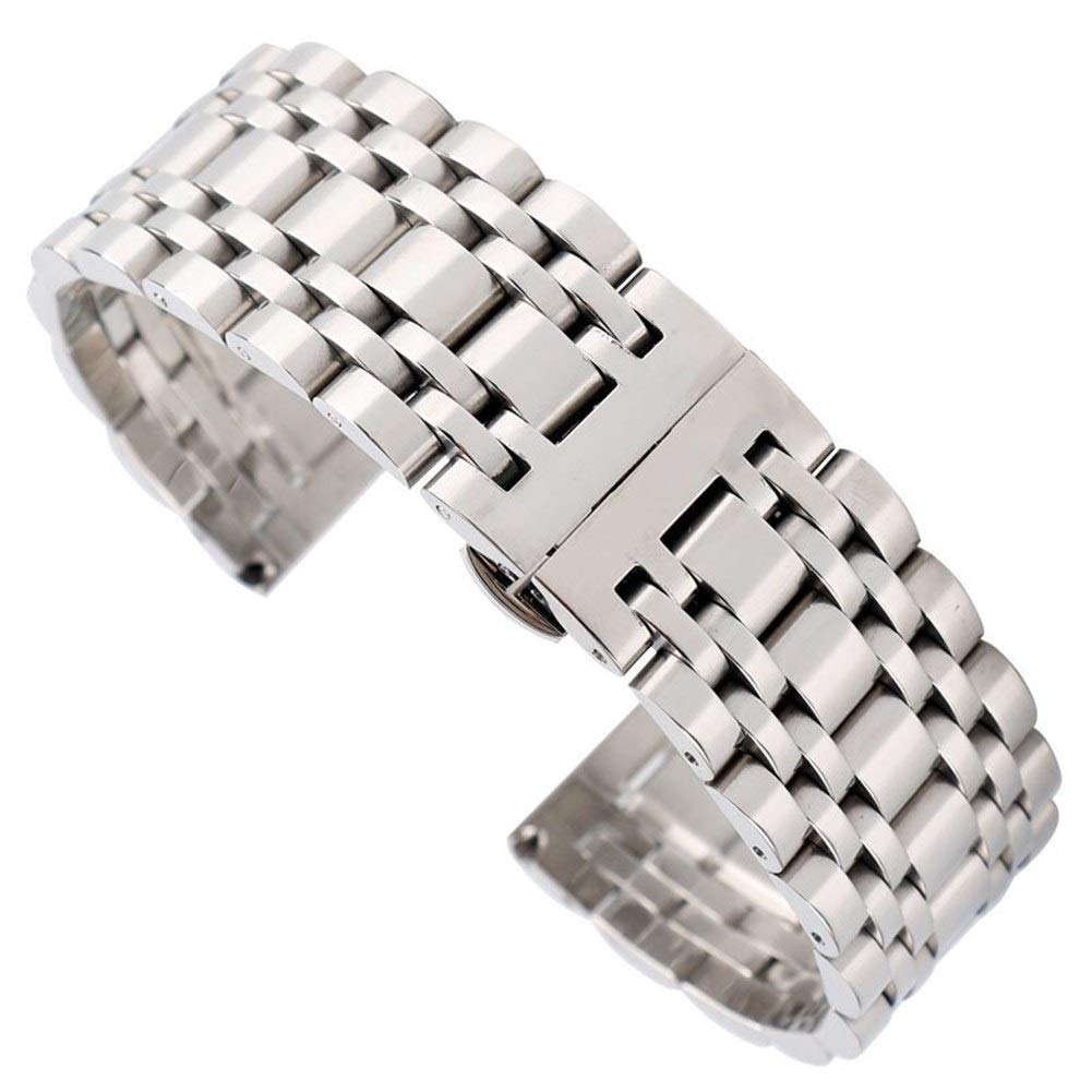 Cinturino di lusso zilver 20/22/24mm per uomo donna cinturino in acciaio inossidabile cinturino di ricambio + 2 barre a molla (un colore 20mm)