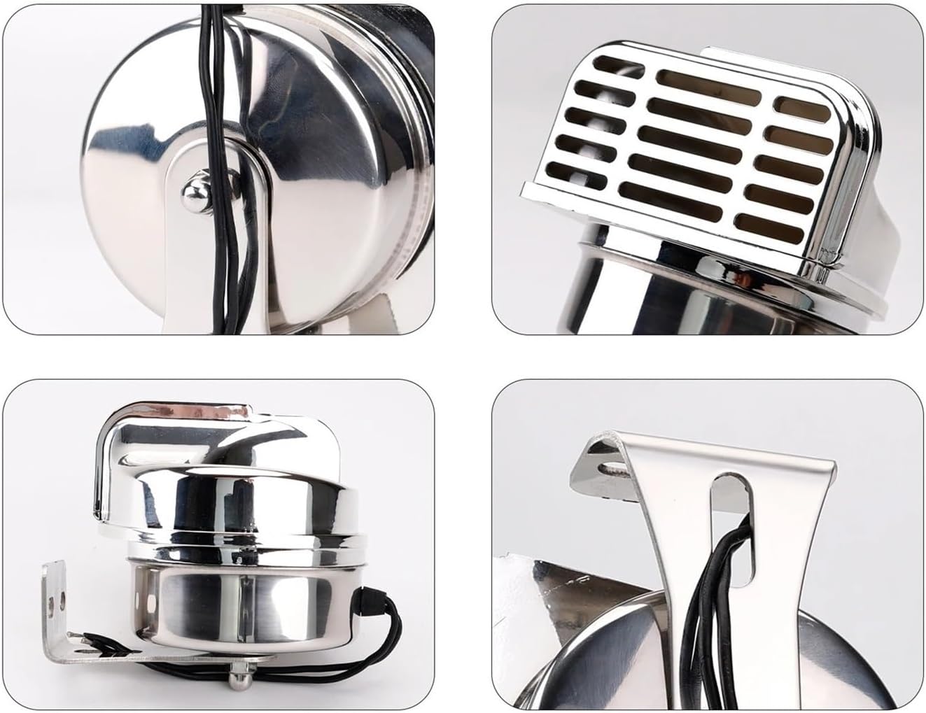 Marine Snail Electric Horn 304 Stainless Steel Super Loud Car Horn Warning Electric Horn Speedboat Car Replace car Horn(Low)