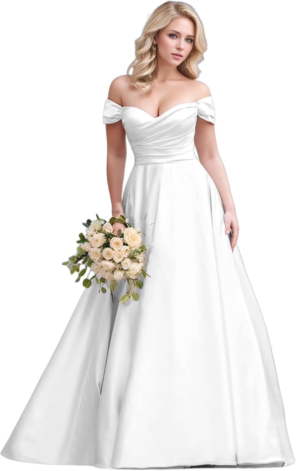 RunaCelle Off Shoulder Mermaid Wedding Dresses for Bride 2025 Satin Bridal Gowns Boho Beach Wedding Gown with Train