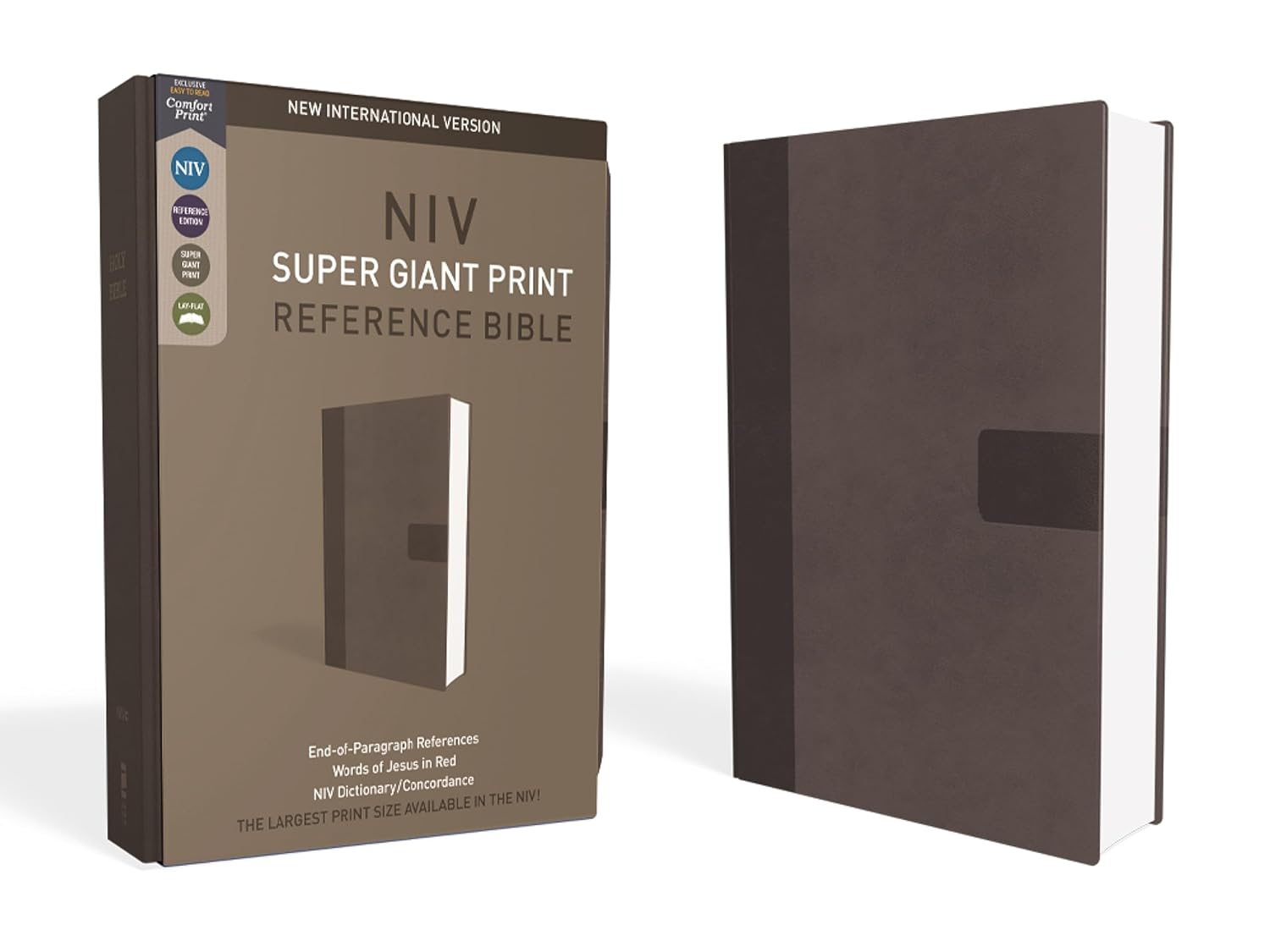 NIV Super Giant Print Reference Bible, Gray Leathersoft