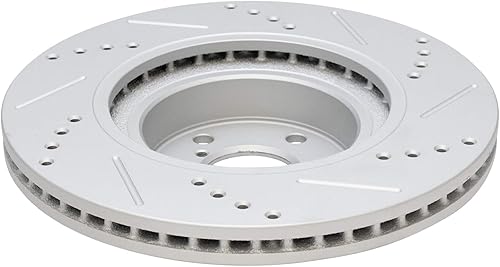 Miniatura 6 de TRQ Kit de pastillas de freno delantero y rotor de alta calidad con revestimiento en G de cerámica ranurado X perforado compatible con Subaru Baja