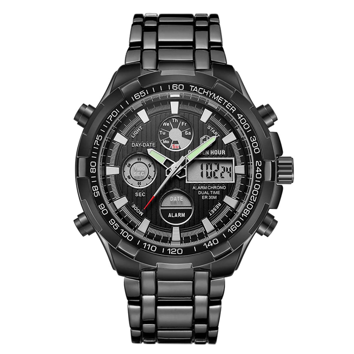 GOLDEN HOUR Analogue - Digital Mens Watch (Black Dial Black Colored Strap) (B082RLVMRD) Amazon Price History, Amazon Price Tracker