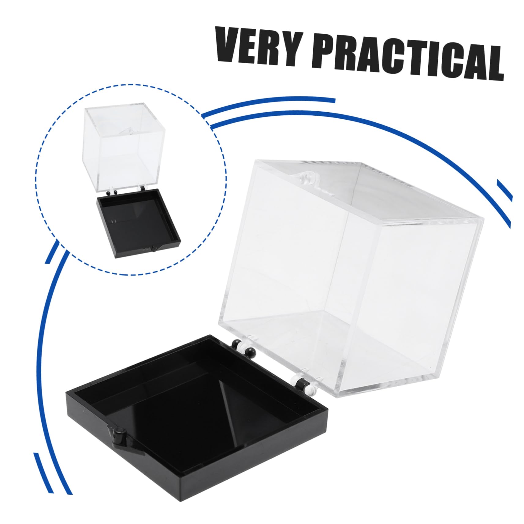 FUNOMOCYA 8 Pcs Mineral Standard Display Box Acrylic Trays for Display Acrylic Display Case Figurine Protection Showcase Clear Figurine Display Shelf Versatile Display Cases Plastic