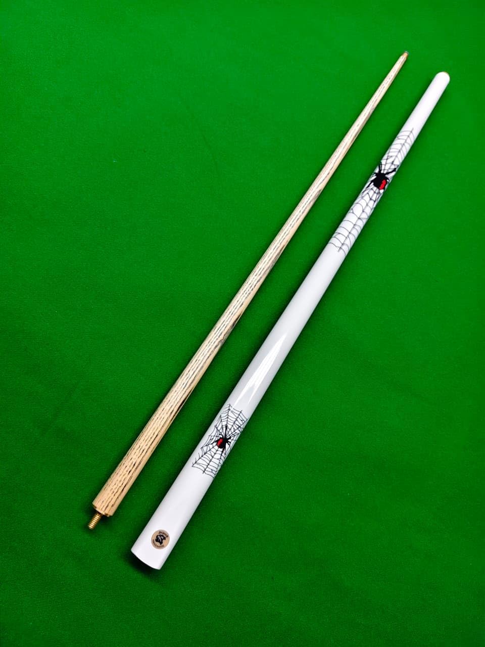 LGB Sniper Handmade Billiard Pool Cue Stick, 9mm Tip Half Joint Glossy Finish (White, CUE Stick)