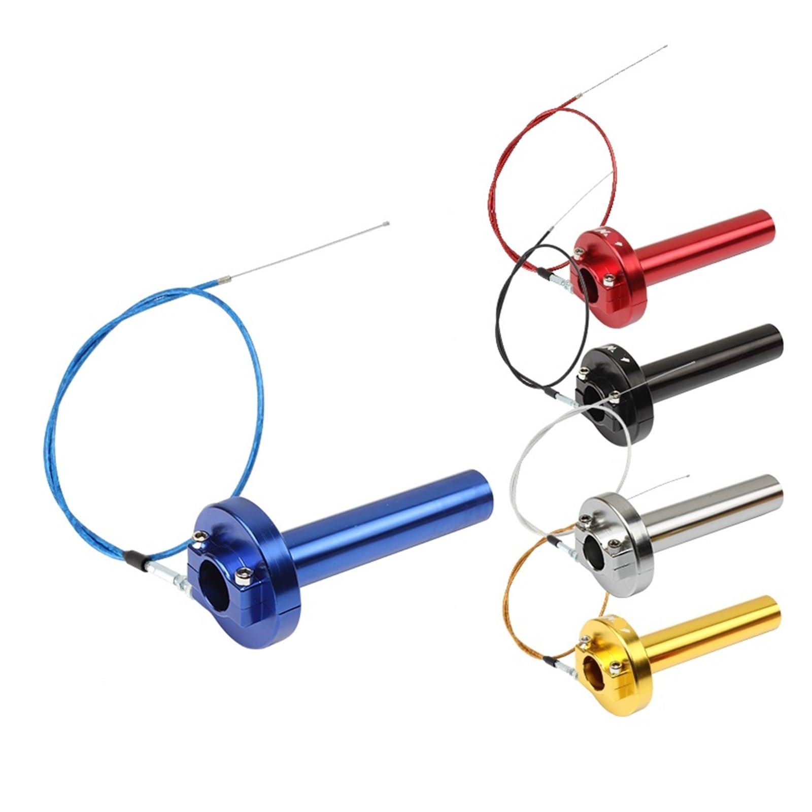 Motorrad Handgriffe Griff Bar Für Motorrad Beschleuniger Gasgriff Griffe 1190mm Kabel 7/8'' Teile Universal(Black Suit)