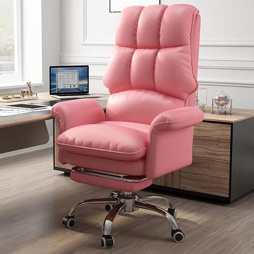 Miniatura 23 de Silla de oficina en casa, ergonómica, sillas de tareas con ruedas, silla de escritorio de piel sintética, silla ejecutiva con altura ajustable