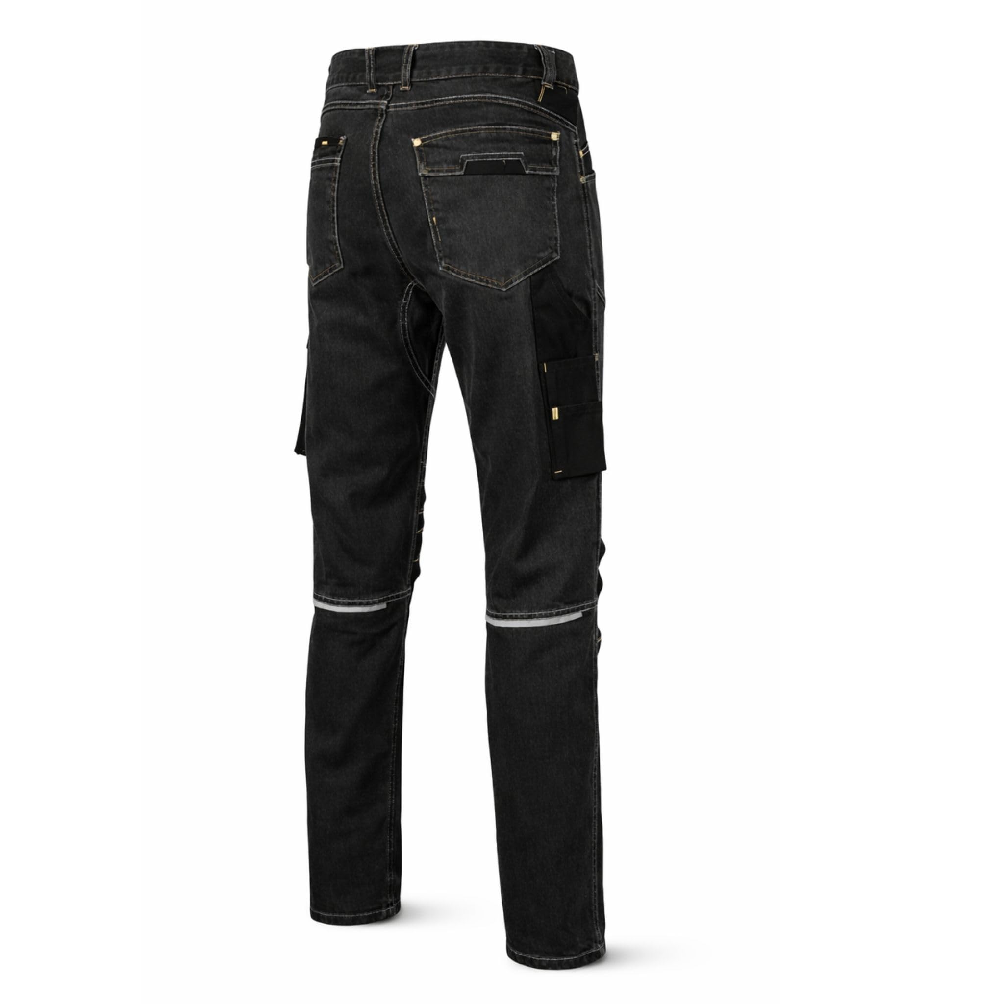 Arbeitshose Herren Stretch Jeans mit 11 Taschen Kniepolstertaschen Zollstocktasche Arbeitskleidung Männer Freizeit Hobby Gartenarbeit Heimwerker Kfz Werkstatt Renovierung Auto Berufskleidung Handwerk