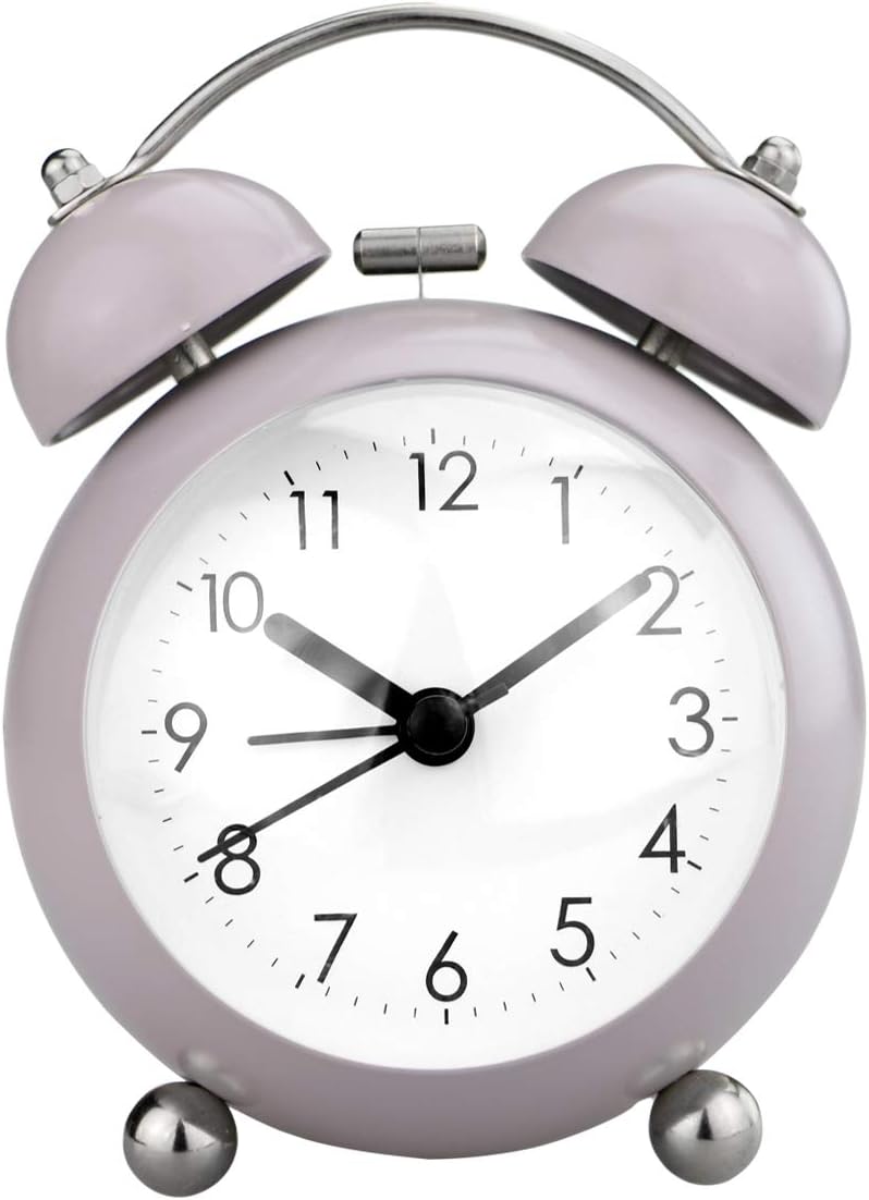 PILIFE 3” Small Twin Bell Alarm Clock,Cute with Backlight