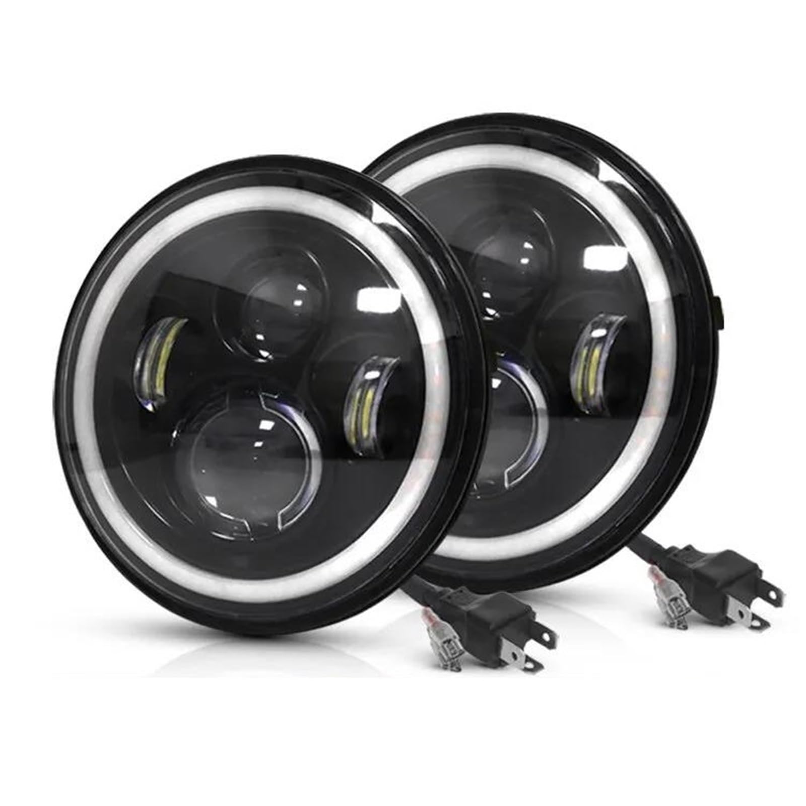 Per Suzuki Per Samurai Faro A LED Da 7 Pollici Per Auto DRL H4 Hi-Lo Con Halo Angel Eyes Faro 12V 24V
