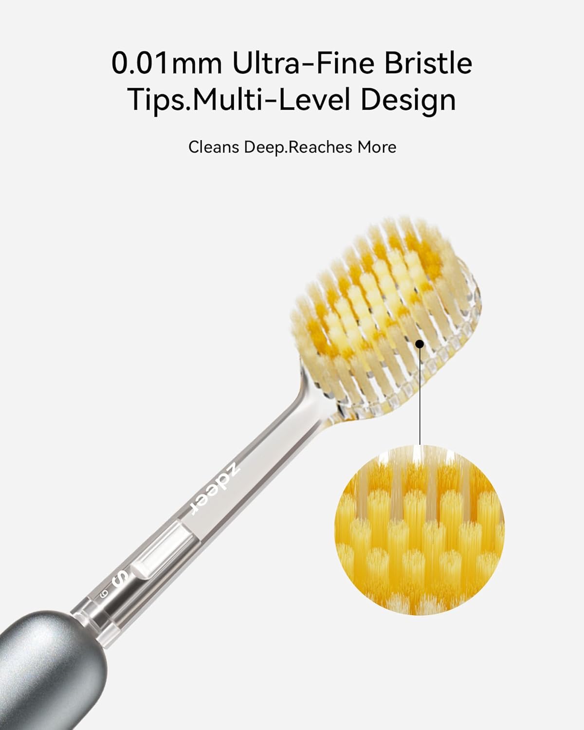 ZDEER Pro Ultra Soft Bristle Toothbrush for Sensitive Gums,Upgraded Full Metal Body,6 Replaceable Wide Soft Gum Heads,More Durable & Premium Texture,Ultra-Gentle Cleaning,Eco-Friendly Reusable Design