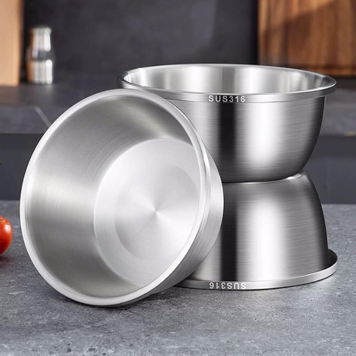 Mixing Bowls Fruit Bowls Salad Bowls Soup Bowls Cooking Baking Pots and Bowls 316 Stainless Steel Serving Trays with Lids 10-Piece Cookware