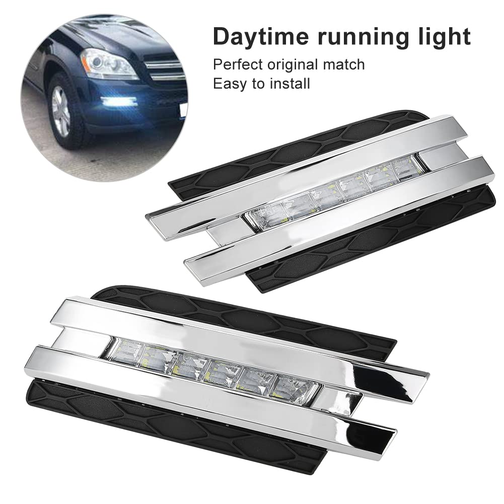 Cocoarm Światła do Jazdy Dziennej LED ABS Lampa do Jazdy Dziennej Samochodu 5000 8000 K DC12V Wodoodporna, Odporna na Wstrząsy Mała Moc dla GL450 X164 2006 2009