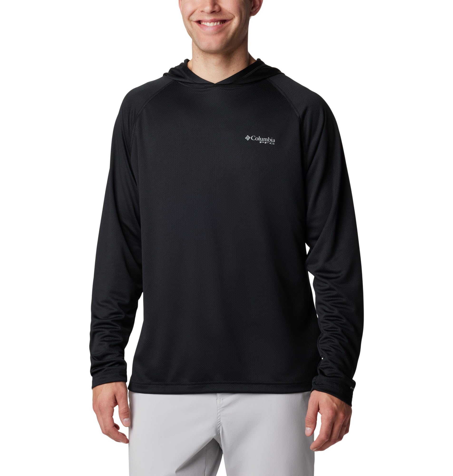 Columbia Men's PFG Solar Stream Hoodie Hooded Sweatshirt, Black, L