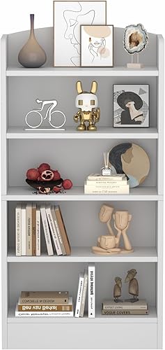 Miniatura 4 de ALISENED Estantería de 5 estantes estantería y estantería de madera de 47 pulgadas de alto organizador de almacenamiento multifuncional para