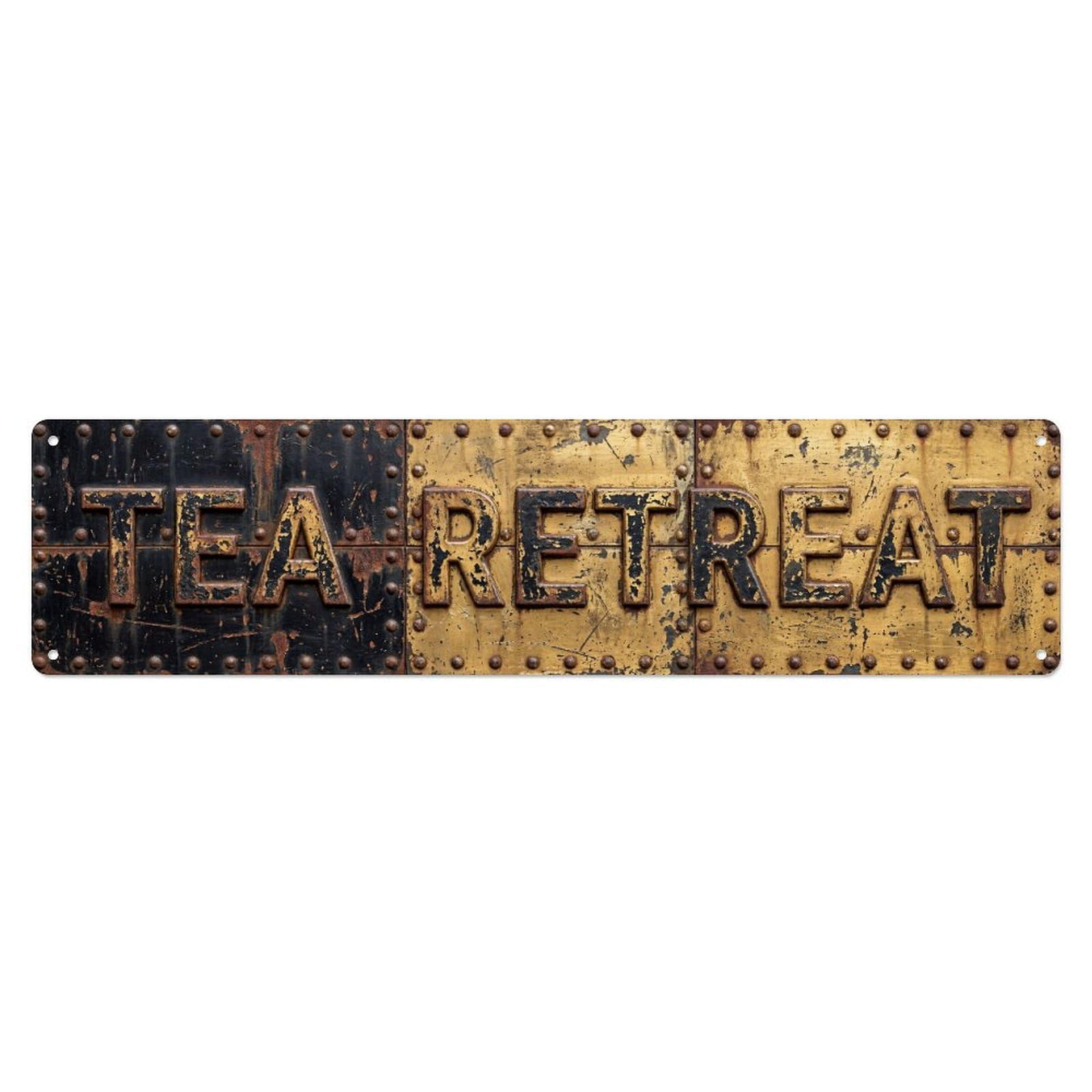 Tea Retreat Retro Home Metal Tin Skinny Sign Plaque Wall Decor for Cafe, Club Bar, Office, Home Garden Metal Poster 4x16Inch