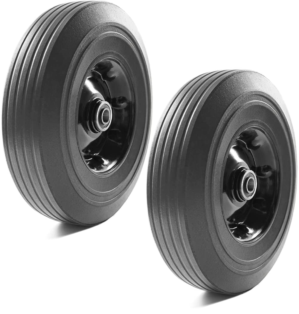 10 Inch Heavy Duty Sack Truck Wheels, Solid Rubber Puncture Proof Hand