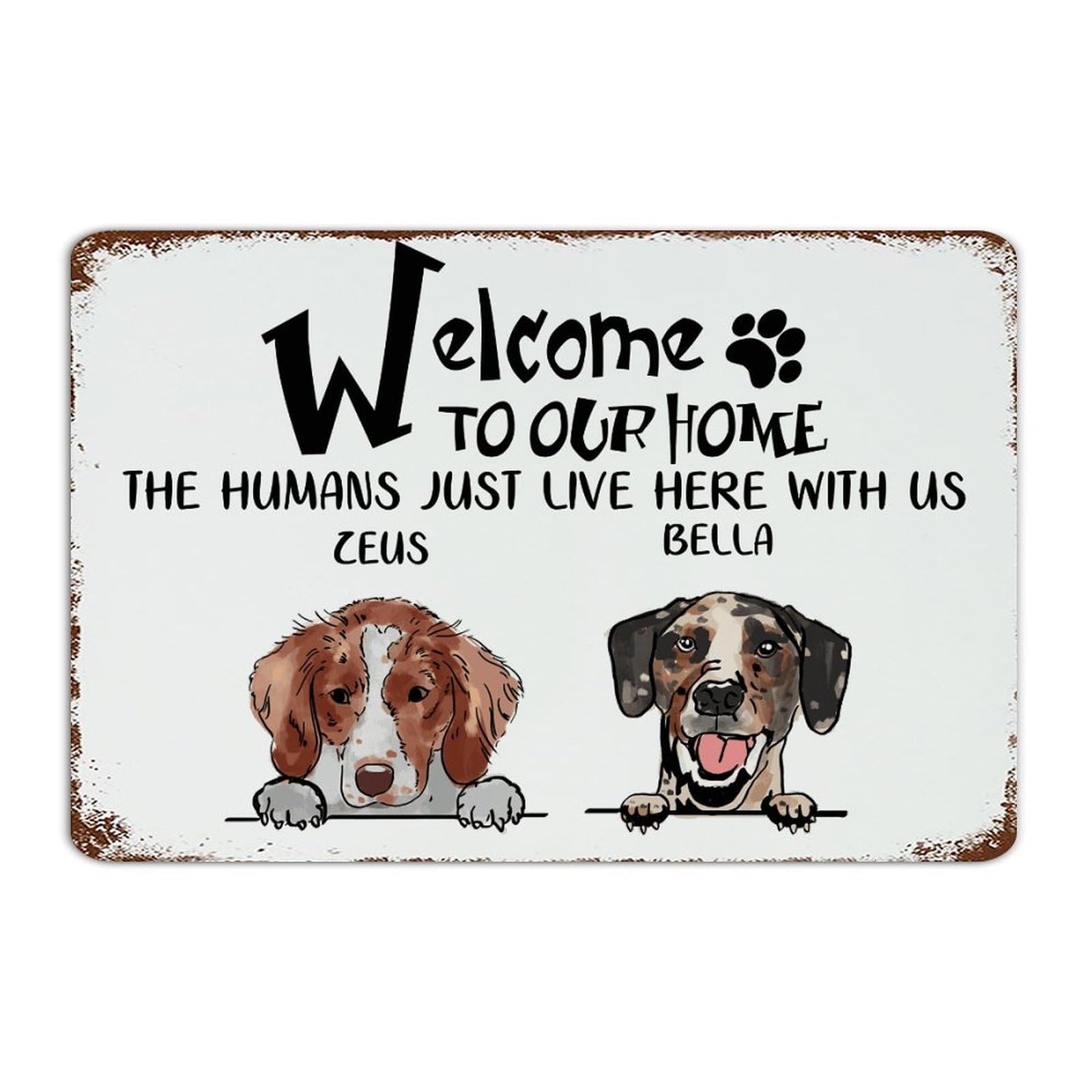 Plaque Welcome métal pour habiller une porte nue avec humour