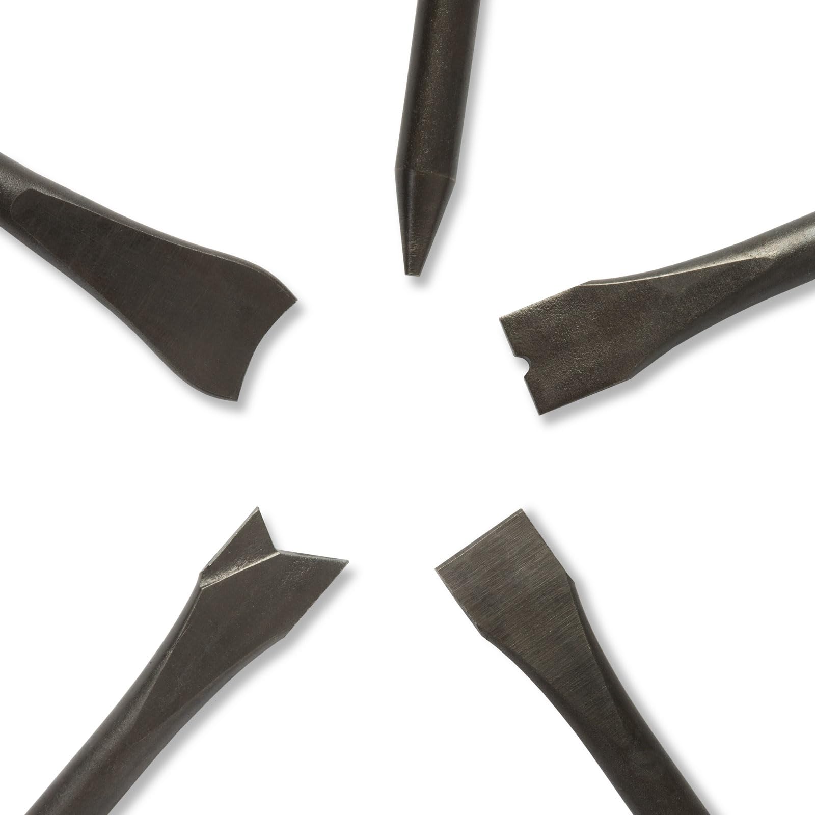 EBERTH Scalpello pneumatico Martello pneumatico con set di utensili, set con 10 pezzi, scalpello pneumatico da 175 mm, 4500 colpi/min, incl. 5 accessori, attacco da 1/4 di pollice