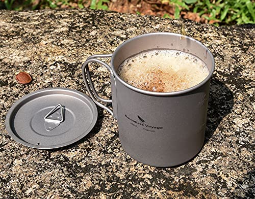 Boundless Voyage Titanium Cup With Lid Outdoor Camping Ultralight Water Tea Coffee Mug 200Ml/300Ml/450Ml (3 Pcs (200+300+450Ml)) #TOP4