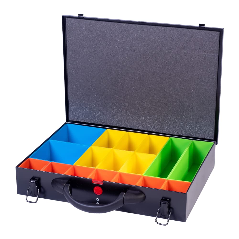 DJM Direct Metal Storage Screw Fixing Organiser Tool Compartment Box Case Black (Medium (380 x 270 x 66mm)) — image 1