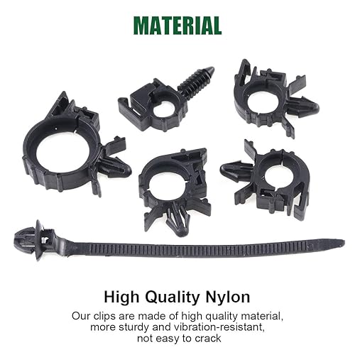Miniatura 4 de Keadic 282 piezas de clips de tuerca en U para enrutamiento de telar de alambre de automóvil, surtido de 6 tamaños diferentes, arnés de cableado