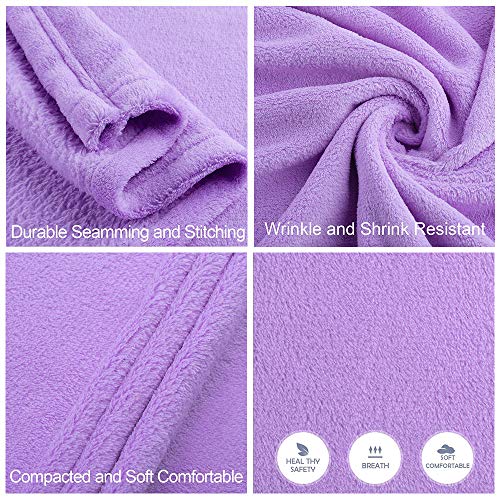 Jml Plush Throw Blanket 50" X 60", Plush Soft Fleece Blanket –Solid Color Violet, Lightweight All Season Couch Sofa Blanket #TOP2