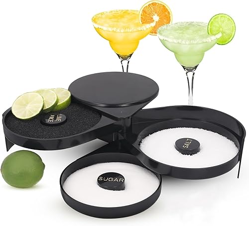 Margarita - Rimmer de sal de 3 niveles, para barman de azúcar, sal y azúcar, para beber, cócteles, sal y margarita