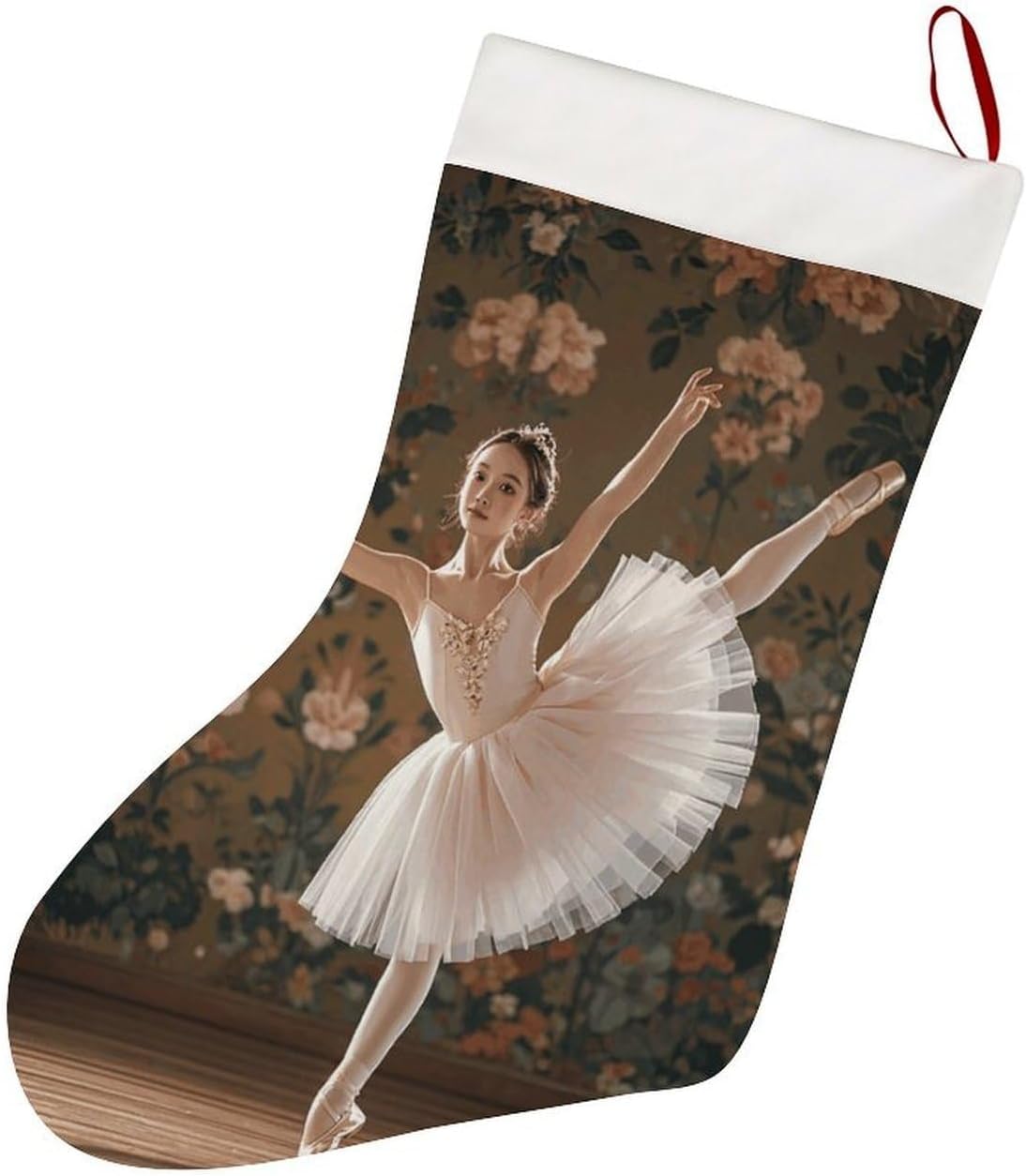 Christmas Stockings - Ballerina Dance Large Xmas Socks, Soft Plush Fireplace Stocking with Hanging Loop, Santa Holiday Decor for Family Party Christmas Tree Decorations image 4
